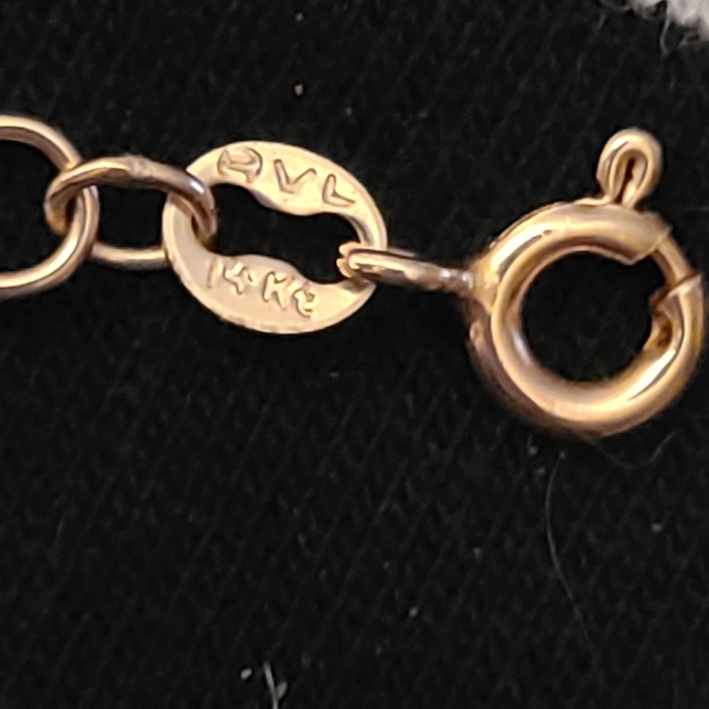 14k Gold Pendant & Sparklin Necklace. Christian/Catholic Jesus/Bible Quote. 10g - Picture 6 of 7